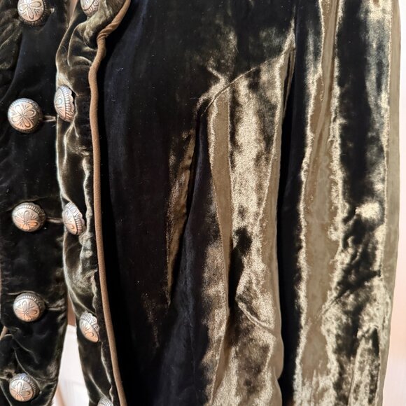 Vintage Double D Ranch Green Silk Velvet Jacket M - Picture 8 of 9